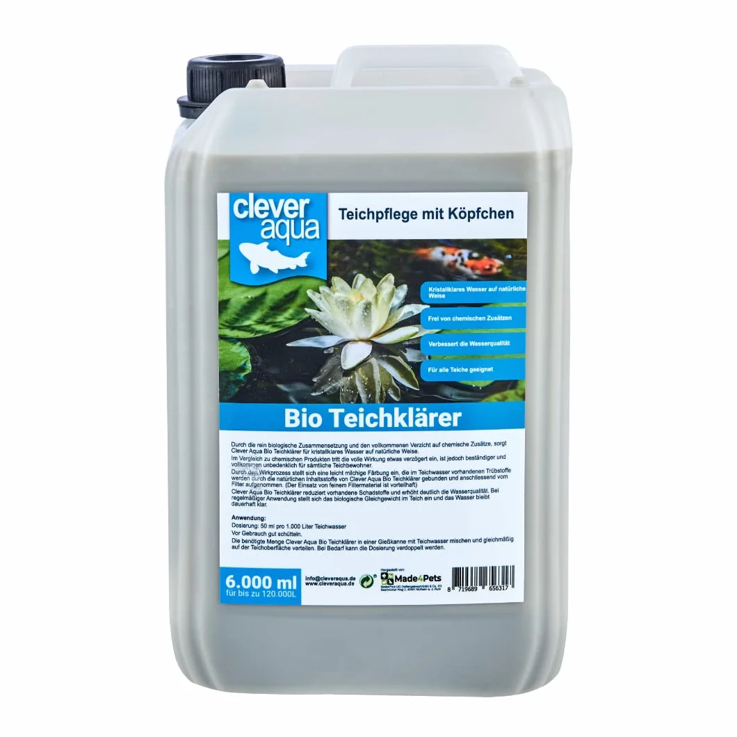Biologico chiarificatore per laghetto, 6000 ml, per uno stagno cristallino in modo puramente naturale